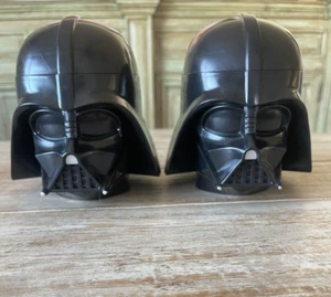 Pair of Disney Parks Star Wars 2019 Darth Vader Helmet - Popcorn Plastic Steins - Picture 1 of 17