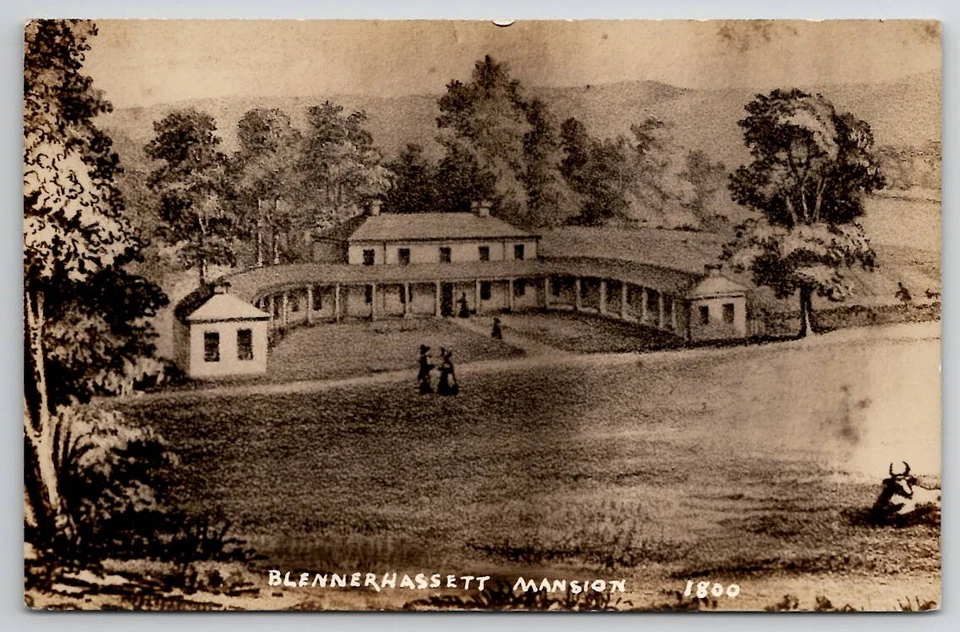 Parkersburg WV Blennerhassett Mansion On Ohio River As Was In 1800 Postcard M26 - Image 1 of 2