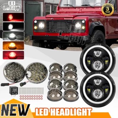 For Land Rover Defender 90 110 TD5 1990-2014 Full Smoked LED Lights Upgrade Kit - Image 1 of 4