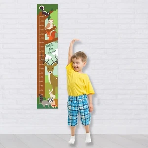 Personalised  Fabric Nursery Height Growth Chart Woodland Animals Add Name DOB - Picture 1 of 5