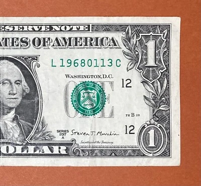1968 January 13 (L 19680113 C) Birthday Note $1 One Dollar Bill - Image 1 of 3