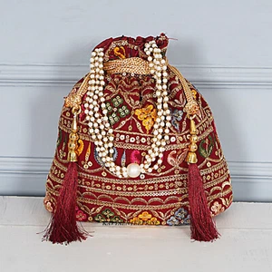 Bolsa de seda tradicional india bolsa de seda potali boda, bolsas potli boda, potli - Imagen 1 de 49