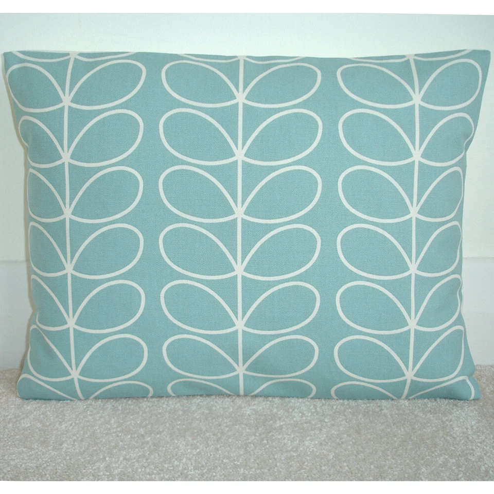 Duck Egg Cushion Cover Oblong 16x12 Orla Kiely Linear Stem Retro 16x12 40x30cm - Image 1 of 1