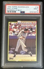 1992 Topps McDonald's Baseball's Best Will Clark #18 PSA 9