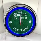 Corona Premier Beer Tee Time Golf Wall Clock Neon Light 16' Brand New