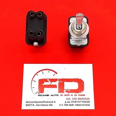 INTERRUTTORE PER TERGICRISTALLI LEVA CROMATA 4 POLI TONDI FIAT 500 N D EPOCA - Immagine 1 di 4