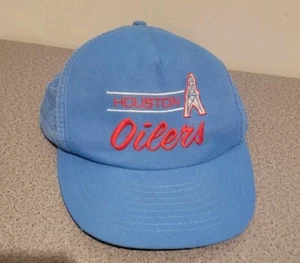 Vintage Houston OILERS Embroidered Corduroy Adjustable Snapback ANNCO Cap Hat - Picture 1 of 6