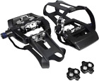 Bike Pedals Shimano Spd Compatible 9/16'' With Toe Clips - Peloton Pedals For Re