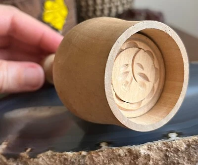 Antique Bell Shaped Wooden Cherry Cherries Butter Stamp - Image 1 of 4