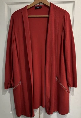 Burnt Orange Wallis Long Sleeved,  longline cardigan, XL - Image 1 of 4