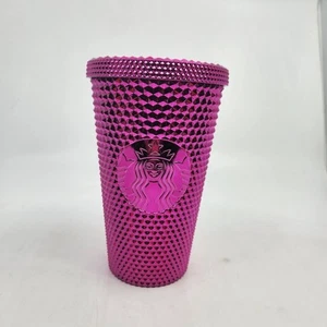 Vaso Starbucks 2022 Navidad Sangría Rosa 16 OZ Taza Tachonada Sin Pajita - Imagen 1 de 8