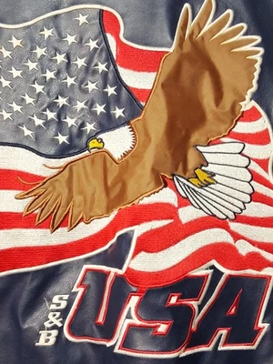 Vintage Steve & Barry's Letterman Varsity Jacket USA America Bald Eagle Mens XXL - Image 1 of 4