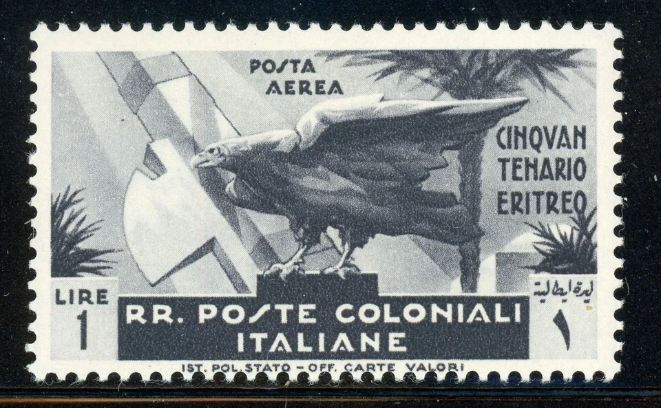 ITALIAN COLONIES MH Selections: Scott #C14 1L ERITREA 50th Ann CV$16+ - Image 1 of 1