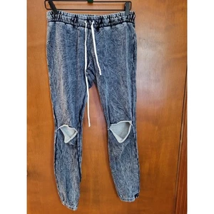 Michael Lauren-Revolve Jonas Jogger with Knee Slit Size Medium Blue Denim NWT - Picture 1 of 4