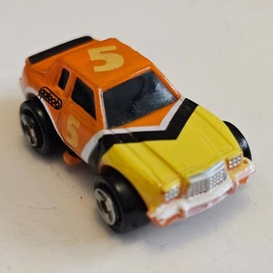 Micro Machines Pontiac Grand Prix Stock Car 5 Orange Yellow Galoob - Picture 1 of 8