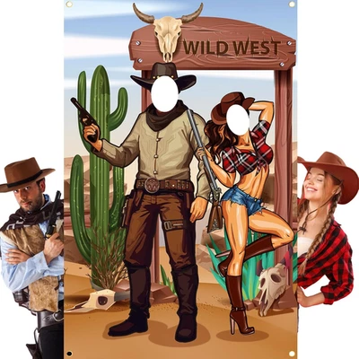 Tudomro 73 X 47 Pulgadas Vaquero Occidental Telón de Fondo Fiesta Decoraciones Salvaje Oeste Grande P Foto 1 de 4