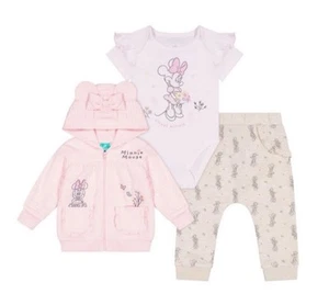Minnie Mouse Baby 3-Piece Soft Jacket Jogger Bodysuit Set Size 24 Months NWT - Picture 1 of 8
