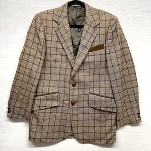 Vintage De Bartelli Herren Jacke Blazer Sport Mantel Braun Fensterscheibe Holzknöpfe 38 - Bild 1 von 18