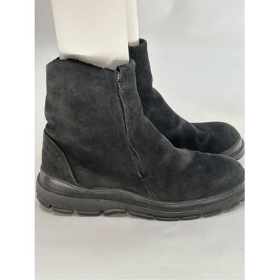 Cole Haan Botas Lug Chelsea Gamuza Hombres 12 Negro Piel de Oveja Forrado Cremallera Italiana Foto 1 de 4