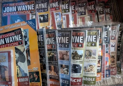 RARE Classic John Wayne Collection – Full 98 DVD & Magazine Set (All Sealed) - Image 1 of 4