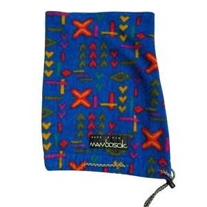 MAMBOSOK Vintage 90's Blue Colorful Print Neck Buff Scarf One Size Drawstring - Picture 1 of 3