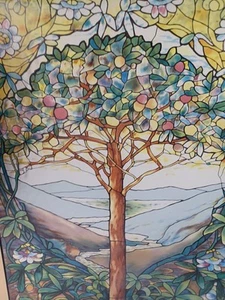 Tiffany "Tree Of Life" Stained Glass Panel Signed Louis C. Tiffany 13 X 9.25 - Picture 1 of 11