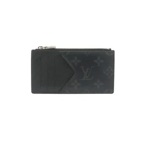 Louis Vuitton Monogram Eclipse Canvas Taiga Leather Coin Card Holder M30271 - Picture 1 of 10