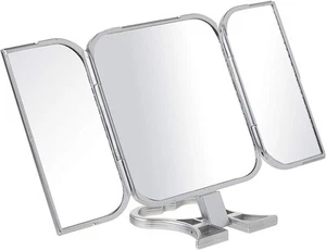 Danielle Creations 3-Way Foldable Travel Makeup 10"L x 7"W, Silver - Picture 1 of 4