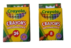 Crayola 8 ODER 24 verschiedene Wachsbleistifte Farbstifte 0008 und 0024 - Bild 1 von 3