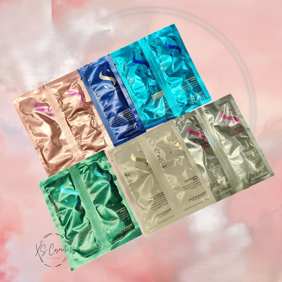 10 X SEMI DI LINO BY ALFAPARF SHAMPOO + MASK 0.34 OZ/10 ML TRAVEL LOT OF 10 - Image 1 of 1