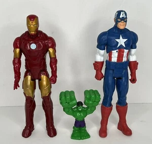 3 figuras de acción Marvel Iron Man y Capitán América 12" Vengadores pequeños juguetes Hulk - Imagen 1 de 9