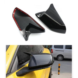 Cubierta de espejo retrovisor lateral negra brillante estilo bocina para Ford Mustang 2015-22 - Imagen 1 de 10