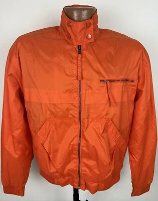 Urban Outfitters Windbreaker Jacket Mens Small Safety Orange Full Zip Colorful  - Image 1 of 4