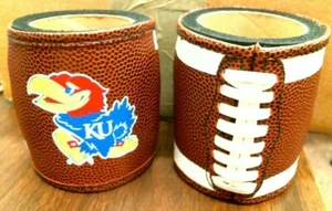 NEW University of Kansas KU Jayhawks Can Cooler Koozie - Football Stitching - Picture 1 of 1