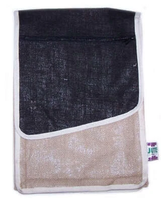SHS174 Ancient Wisdom Eco Friendly Jute Laptop/Student/Artists Bag/ Pouch Black - Image 1 of 4