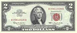 $2 1963 red seal. Small Legal Tender Note 1513 - Picture 1 of 2