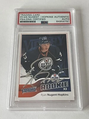 Tarjeta de victoria firmada por Ryan Nugent Hopkins UD Upper Deck losa PSA ADN PSA/DNA a Foto 1 de 2