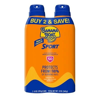 2 Pack of Banana Boat Sport Ultra SPF 50 Sunscreen Spray - 6oz - Image 1 of 4