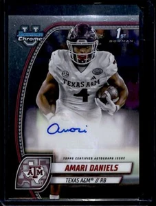 Amari Daniels 2024 Bowman University Chrome 1st Prospect Auto Texas A&M Aggies - Picture 1 of 2