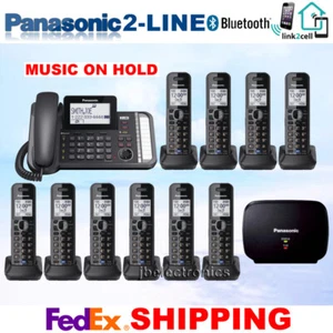 PANASONIC KX-TG9582B 2-LINE LINK2CELL 1 CORDED PHONE 10 CORDLESS 1 REPEATER - Picture 1 of 5