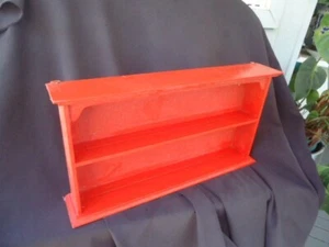 vintage red wall shelf shadow box wooden display - Picture 1 of 6