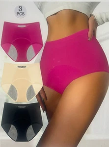 Morelect ~ 3pcs Comfortable Leakproof Period Panties - Wide Waistband ~ Size S - Picture 1 of 9