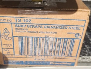 Caja de 50 correas a presión Thomas and Betts TS102 3/4" acero galvanizado - Imagen 1 de 1