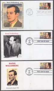 USA # 3135 FDC SET of 3 DIFF - HONOURING RAOUL WALLENBERG - Picture 1 of 1