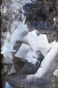 Bonito negativo foto envejecido de mujer desnuda con nenúfalo de mar - AKT - Imagen 1 de 2