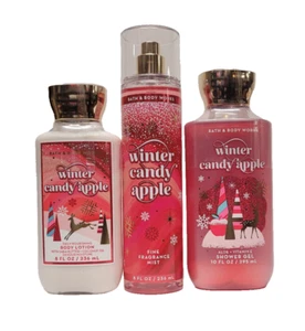 Bath & Body Works - Winter Candy Apple - 3 pc Set, Body Lotion, Shower Gel, Mist - Picture 1 of 3
