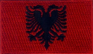 Albania Flag Embroidered Patches 2.5"x1.5" iron-on - Bild 1 von 1