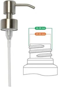 Soap Pump Replacement Stainless Steel Dispenser Head Nozzles, Brushed Finish - Picture 1 of 14