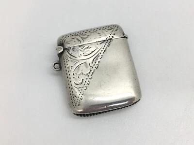 Edwardian solid sterling silver Vesta case / match safe - Image 1 of 4