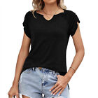 Womens Summer Plain Short Sleeve T-Shirts Ladies Casual Pullover Blouse Tee Tops